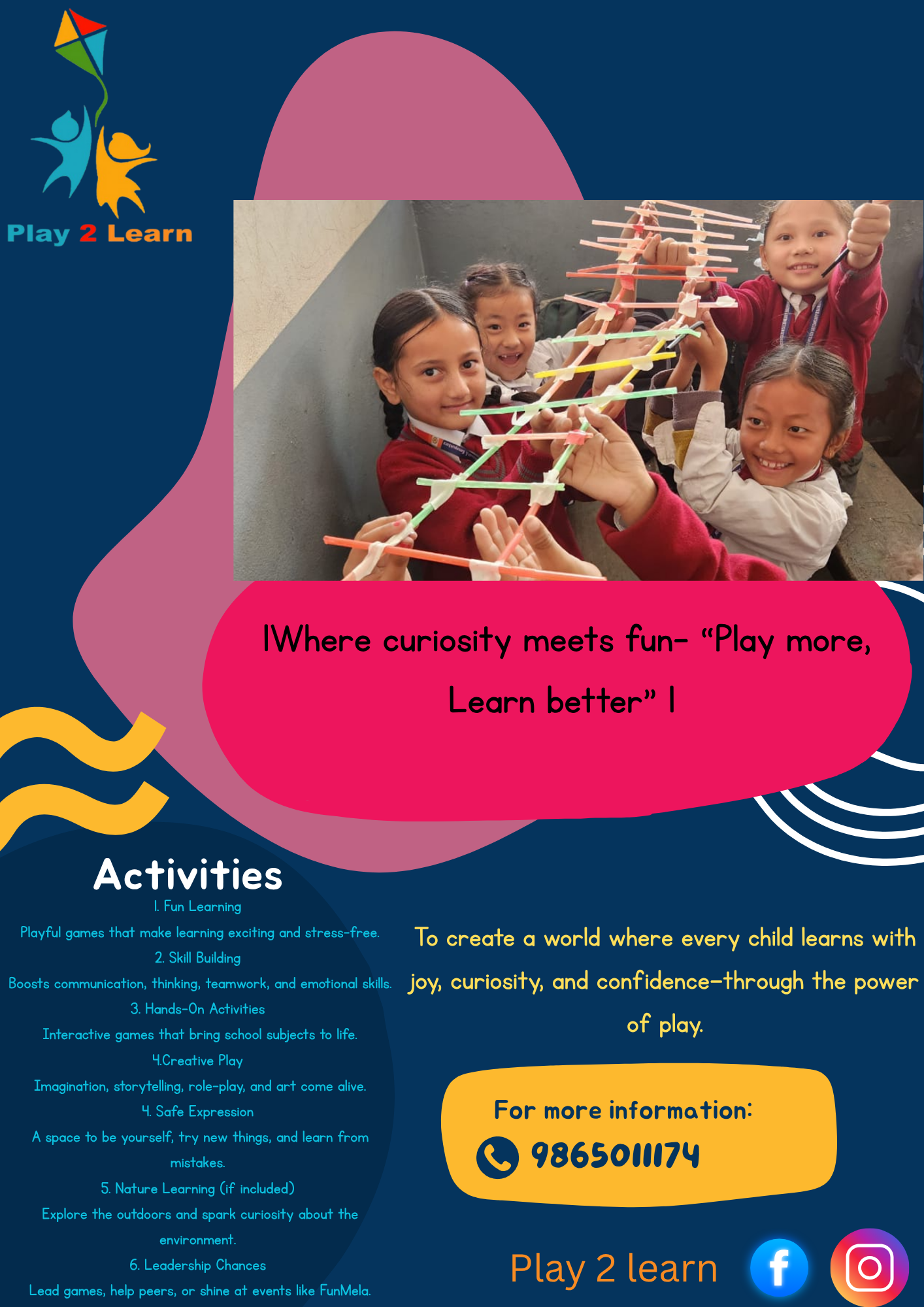 "प्ले टु लर्न" कार्यक्रम : खेलमार्फत बालबालिकाको जिज्ञासा र सिर्जनात्मकतामा प्रोत्साहन